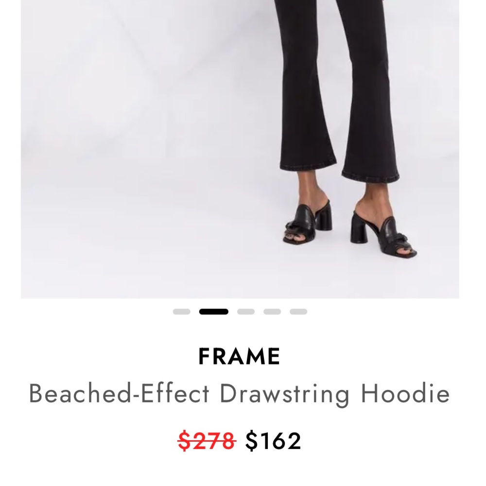 Frame Xl Bleached-Effect Drawstring Hoodie Cotton… - image 5